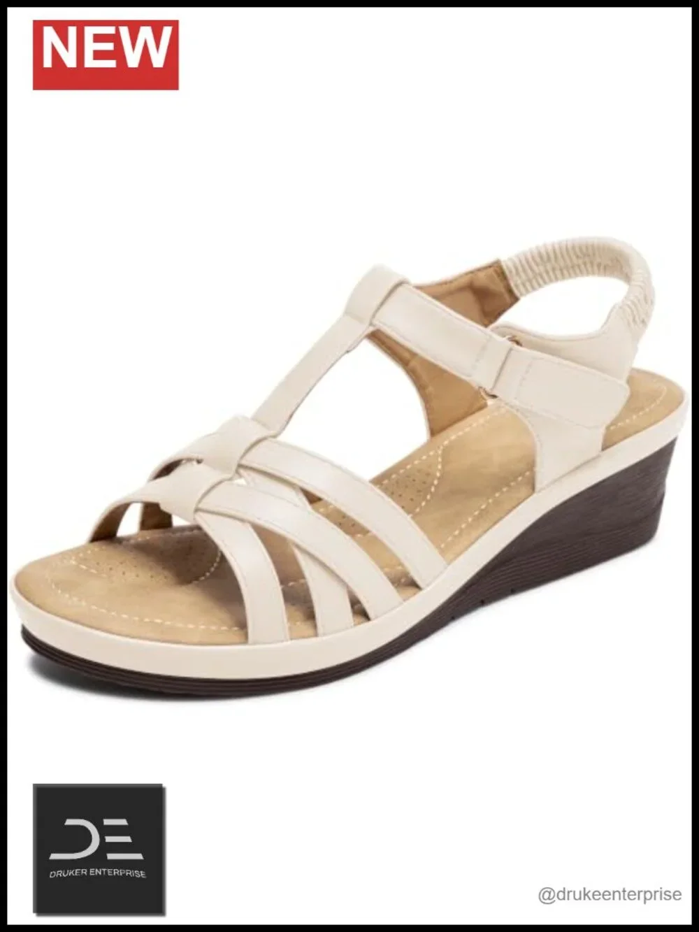 Wedge Sandals - Comfort Cushioned Non-Slip Sole for All-Day Walking